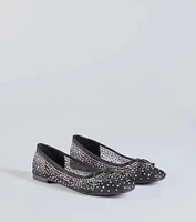 Chic Charm Rhinestone Bow Ballet Flats