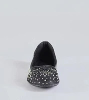 Chic Charm Rhinestone Bow Ballet Flats