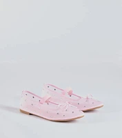 Sparkle And Shine Rhinestone Bow Ballet Flats