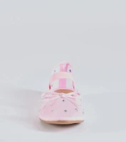 Sparkle And Shine Rhinestone Bow Ballet Flats