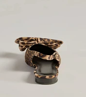 Spotted Allure Leopard Print Bow Flats
