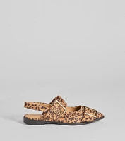 Sassy Stride Leopard Print Buckle Strap Flats