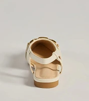Luxe Allure Pointed-Toe Faux Leather Flats