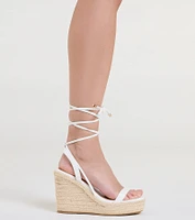 Coastal Weekend Lace-Up Espadrille Wedges