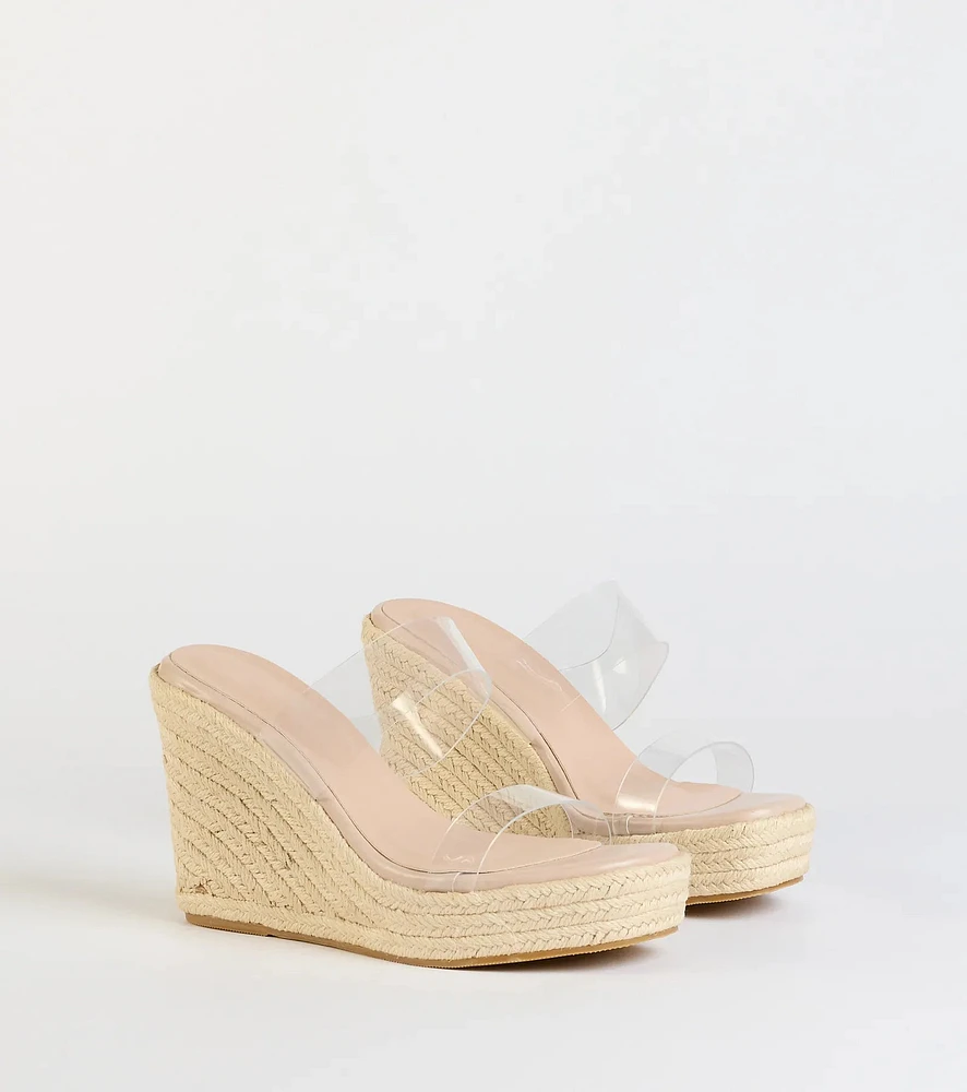 Stylish Transparency Espadrille Wedges