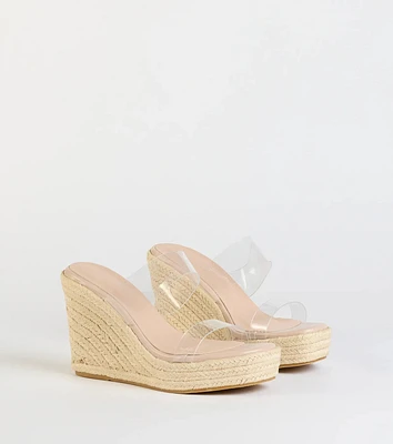 Stylish Transparency Espadrille Wedges