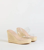 Stylish Transparency Espadrille Wedges