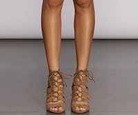 Laced Style Wedge Heels