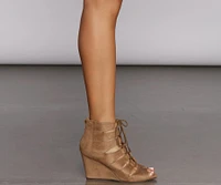 Laced Style Wedge Heels