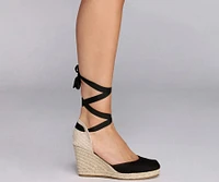 Lovely Lace Up Espadrilles