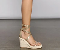 Glam Life Lace-Up Espadrille Wedges
