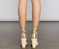Glam Life Lace-Up Espadrille Wedges