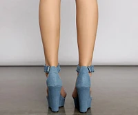 Denim Diva Platform Wedges