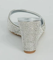 All Star Glitz Rhinestone Square Toe Wedges