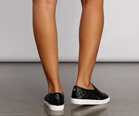 Casual Chic Quilted Faux Leather Sneakers