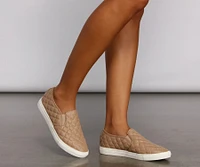 Casual Chic Quilted Faux Leather Sneakers