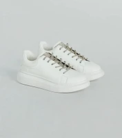 Glam Squad Faux Leather Rhinestone Sneakers