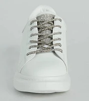 Glam Squad Faux Leather Rhinestone Sneakers