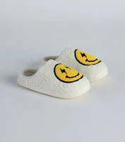 Happy Face Faux Sherpa Slippers