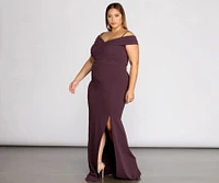 Plus Aurora Formal High Slit Mermaid Dress
