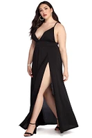 Plus Galilea Formal High Slit Dress