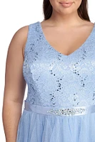 Plus Ava Formal Glitter Tendril Dress