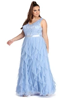 Plus Ava Formal Glitter Tendril Dress