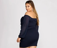 Plus Shook Chiffon Dress