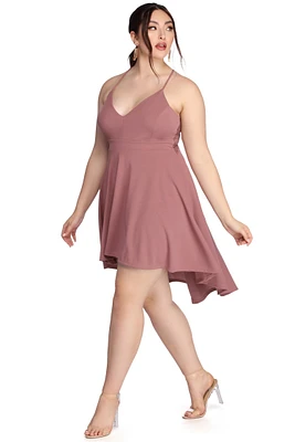 Plus Swept Off Your Feet High-Low Dress