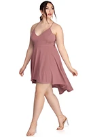 Plus Swept Off Your Feet High-Low Dress