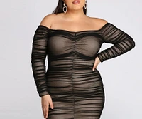 Plus Ruche AF Mini Dress