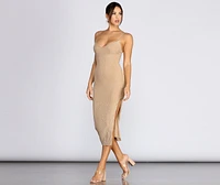 Uma Heat-Stone Midi Dress