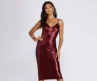 Raegan Formal Sequin Midi Dress