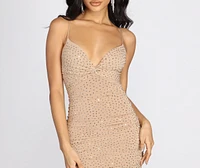 Julissa Knot Front Heat Stone Mini Dress