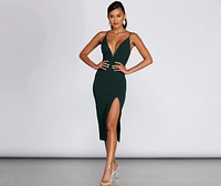 Vada Lace-Up Formal Midi Dress