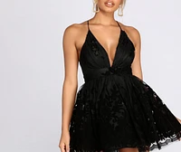 Massie Floral Tulle Formal Dress