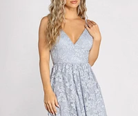 Lyra Glitter Lace Party Dress