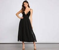Poppy Formal Scalloped Lace A-Line Dress