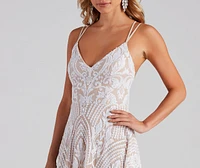 Savannah Sequin Mesh Party Dress