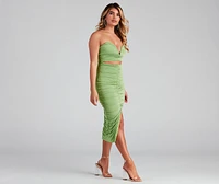 Colette Formal Ruched Midi Dress