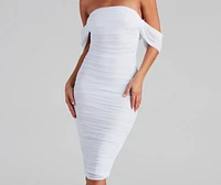 Kourt Formal Mesh Midi Dress