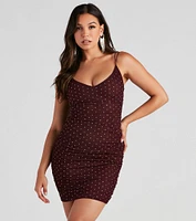 Kylie Rhinestone Mesh Mini Dress