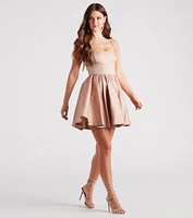 Lydia Taffeta Skater Party Dress
