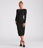 Melanie Backless Formal Midi Dress