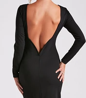 Melanie Backless Formal Midi Dress