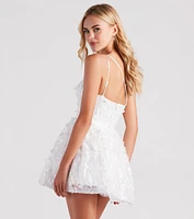 Skylar Butterfly Sequin One-Shoulder Party Dress