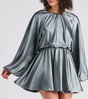 Nancy Formal Satin Short Dress