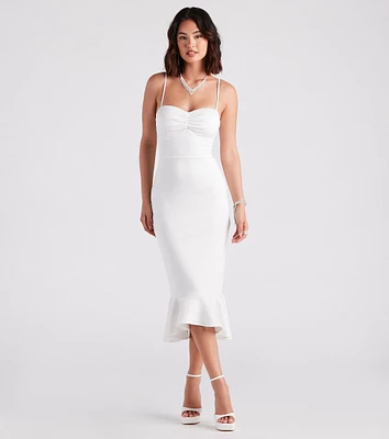 Aleah Formal Trumpet Hem Midi Dress