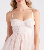 Nina Tulle Glitter Polka Dot Party Dress