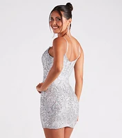 Layla Formal Sequin Bodycon Mini Dress